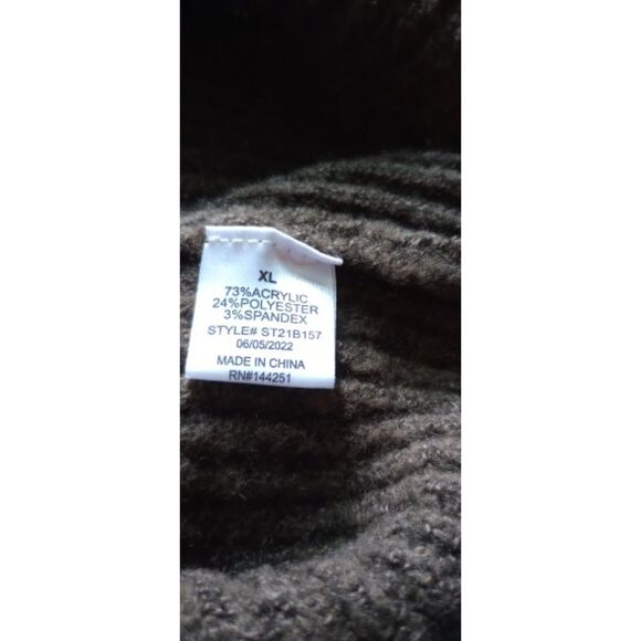 Chloe & Cyrus Women's Large Dark Gray Midi Sweater Dress - Picture 6 of 7